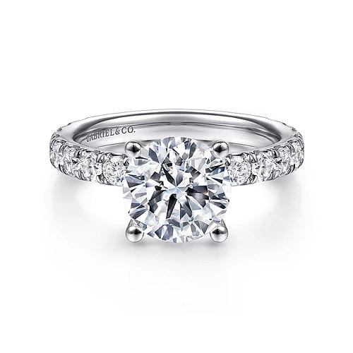 Ulani - 14K White Gold Round Diamond Engagement Ring - Everett Jewelry