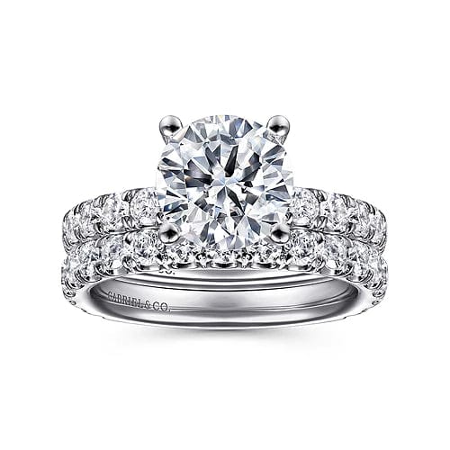Ulani - 14K White Gold Round Diamond Engagement Ring - Everett Jewelry