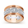 Wide 14K White and Rose Gold Fancy Diamond Anniversary Band - 1.07 ct - Everett Jewelry