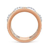 Wide 14K White and Rose Gold Fancy Diamond Anniversary Band - 1.07 ct - Everett Jewelry