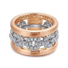 Wide 14K White and Rose Gold Fancy Diamond Anniversary Band - 1.07 ct - Everett Jewelry