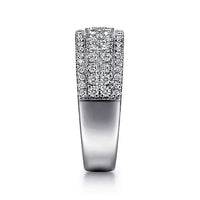 Wide 14K White Gold Diamond Pave Anniversary Band - 0.98 ct - Everett Jewelry