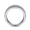 Wide 14K White Gold Diamond Pave Anniversary Band - 0.98 ct - Everett Jewelry