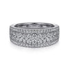 Wide 14K White Gold Diamond Pave Anniversary Band - 0.98 ct - Everett Jewelry