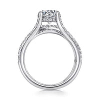 Wilma - 14K White Gold Split Shank Round Diamond Engagement Ring - Everett Jewelry
